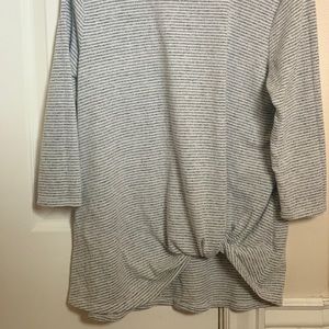 Grey Striped 3/4 Sleeve Shirt